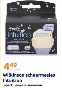 Action Wilkinson scheermesjes Intuition aanbieding