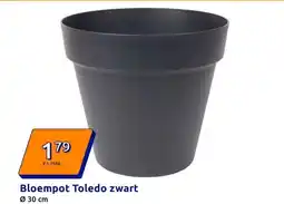 Action Bloempot Toledo zwart aanbieding