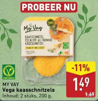 ALDI MY VAY Vega kaasschnitzels aanbieding