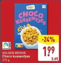 ALDI Golden bridge choco kussentjes aanbieding