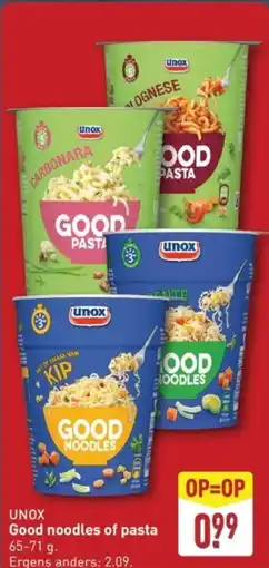 ALDI Unox Good noodles of pasta aanbieding