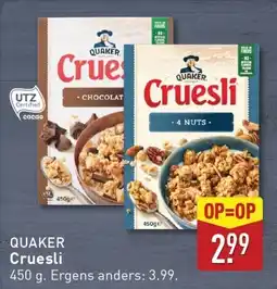 ALDI Quaker cruesli aanbieding