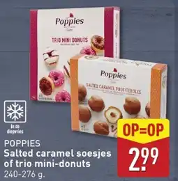 ALDI Poppies salted caramel soesjes of trio mini donuts aanbieding