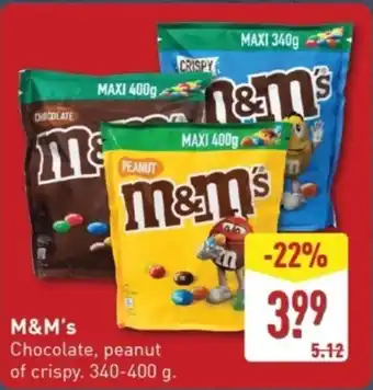 ALDI M&M's Chocolate, peanut of crispy aanbieding