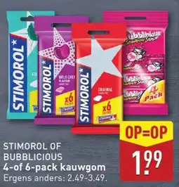 ALDI STIMOROL OF BUBBLICIOUS 4 of 6 pack kauwgom aanbieding