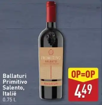 ALDI Ballaturi Primitivo Salento aanbieding