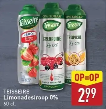 ALDI Teisseire Limonadesiroop 0% aanbieding