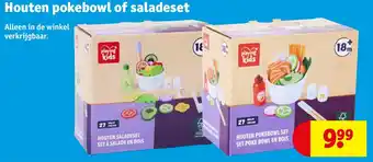 Kruidvat Houten pokebowl of saladeset aanbieding