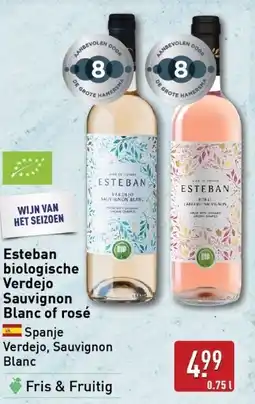 ALDI Esteban biologische Verdejo Sauvignon Blanc of rosé aanbieding