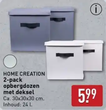 ALDI Home creation 2-pack opbergdozen met deksel aanbieding