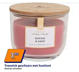 Action Treewick geurkaars met houtlont aanbieding