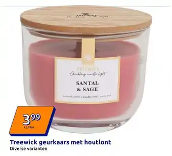 Action Treewick geurkaars met houtlont aanbieding