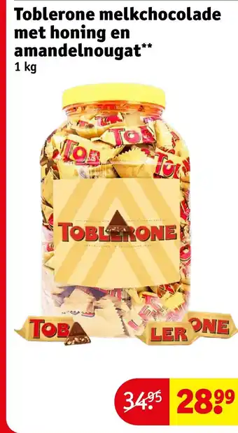 Kruidvat Toblerone melkchocolade met honing en amandelnougat aanbieding