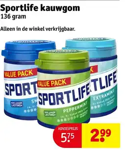 Kruidvat Sportlife kauwgom aanbieding