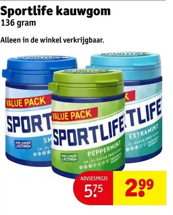 Kruidvat Sportlife kauwgom aanbieding