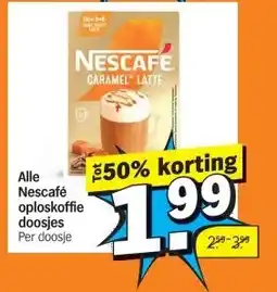 Albert Heijn Alle Nescafé oploskoffie doosjes aanbieding