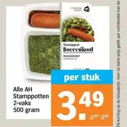 Albert Heijn Alle AH Stamppotten 2-vaks 500 gram aanbieding