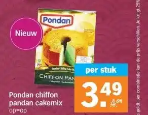 Albert Heijn Pondan chiffon pandan cakemix op=op aanbieding