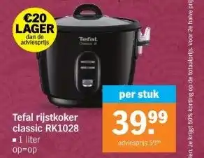 Albert Heijn Tefal rijstkoker classic RK1028 aanbieding