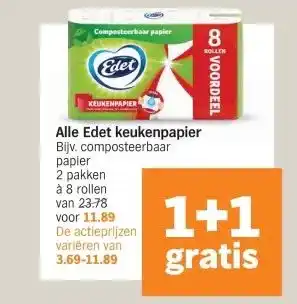 Albert Heijn Alle Edet keukenpapier aanbieding