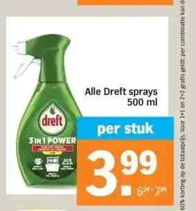 Albert Heijn Alle Dreft sprays 500 ml aanbieding