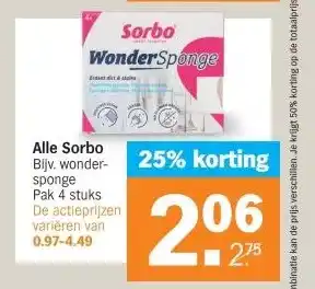 Albert Heijn Alle Sorbo aanbieding