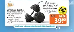 Albert Heijn Verstelbare dumbbell Focus Fitness - set van 2 aanbieding