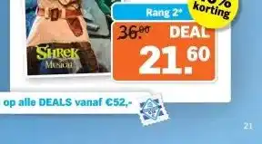 Albert Heijn SHREK Musical aanbieding