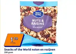 Action Snacks of the World noten en rozijnen aanbieding