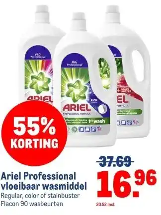 Makro Ariel Professional vloeibaar wasmiddel aanbieding