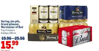 Makro Hertog Jan pils, Grand pilsener, Warsteiner of Bud aanbieding