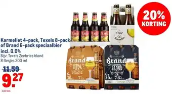 Makro Karmeliet 4-pack, Texels 8-pack of Brand 6-pack speciaalbier incl. 0.0% aanbieding