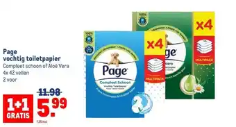 Makro Page vochtig toiletpapier aanbieding