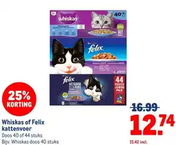 Makro Whiskas of Felix kattenvoer aanbieding