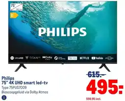 Makro Philips 75 4K UHD smart led-tv aanbieding