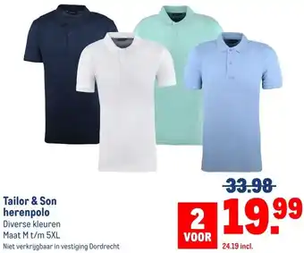 Makro Tailor & Son herenpolo aanbieding