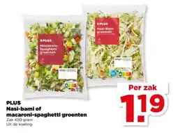 PLUS PLUS Nasi-bami of macaroni-spaghetti groenten aanbieding