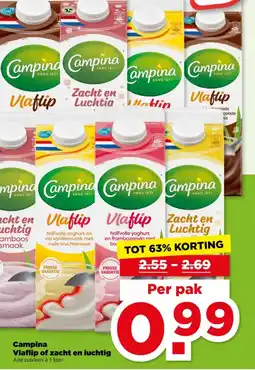 PLUS Campina Vlaflip of zacht en luchtig aanbieding