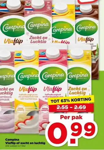 PLUS Campina Vlaflip of zacht en luchtig aanbieding