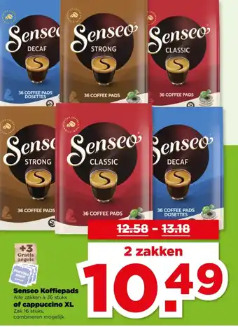 PLUS Senseo Koffiepads of cappuccino XL aanbieding