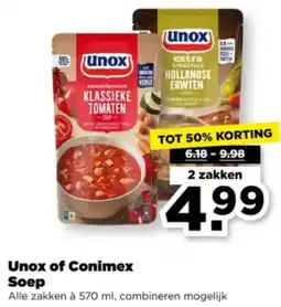 PLUS Unox of Conimex Soep aanbieding