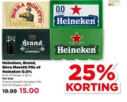 PLUS Heineken, Brand, Birra Moretti Pils of Heineken 0.0% aanbieding