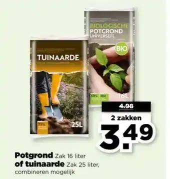 PLUS Potgrond of tuinaarde aanbieding