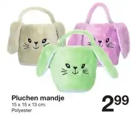 Zeeman Pluchen mandje aanbieding