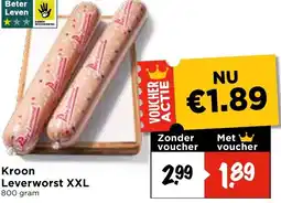 Vomar Voordeelmarkt Kroon Leverworst XXL aanbieding