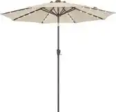 Bol.com Kingsleeve Parasol Maïmi - LED Verlichting Kantelbaar 270cm - Crème aanbieding