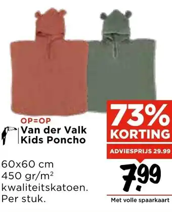 Vomar Voordeelmarkt Van der Valk Kids Poncho aanbieding