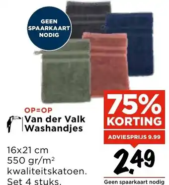 Vomar Voordeelmarkt Van der Valk Washandjes aanbieding