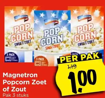 Vomar Voordeelmarkt Magnetron Popcorn Zoet of Zout aanbieding