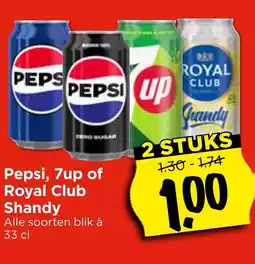 Vomar Voordeelmarkt Pepsi, 7up of Royal Club Shandy aanbieding